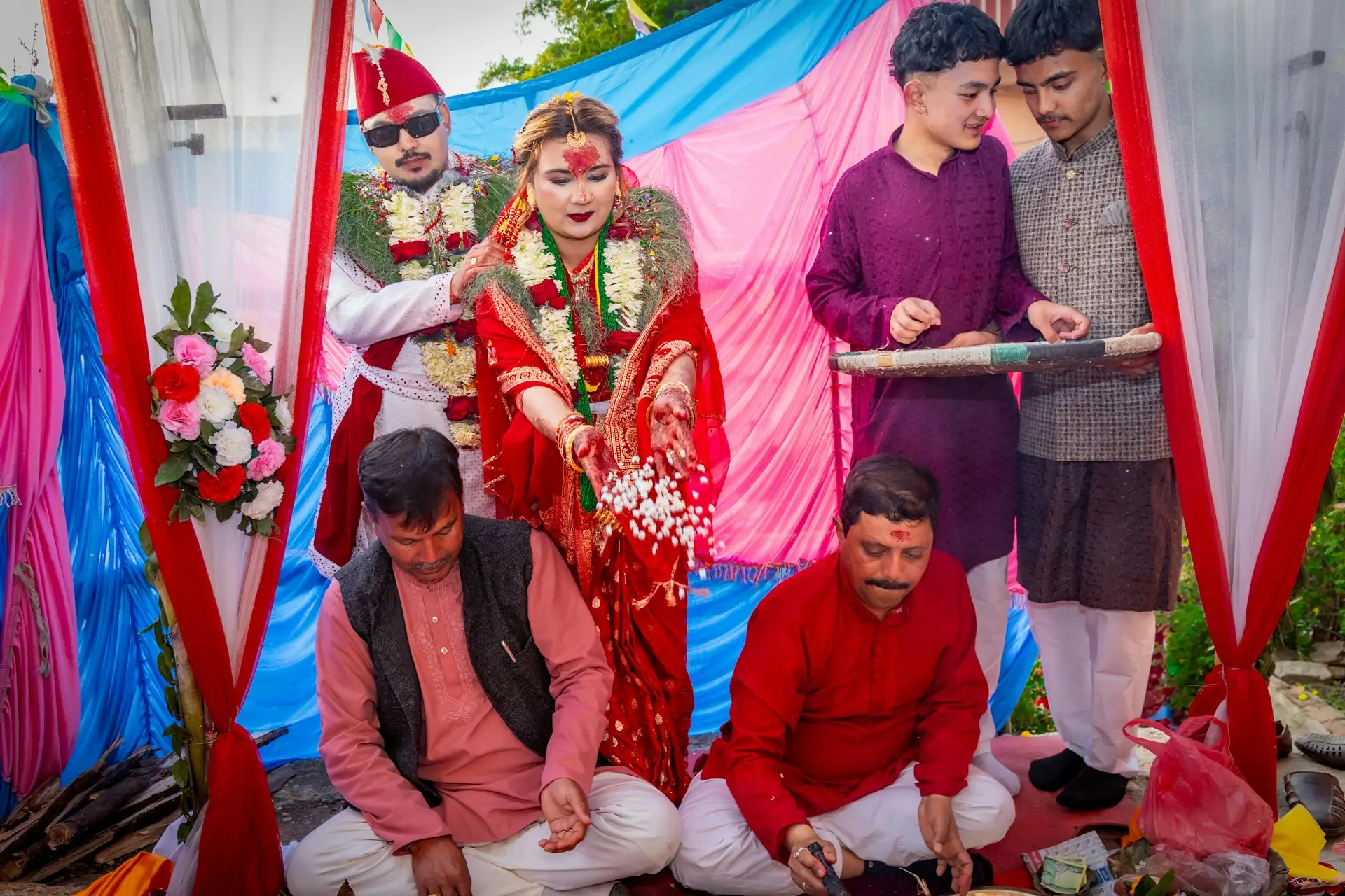 A colourful haldi ceremony celebration